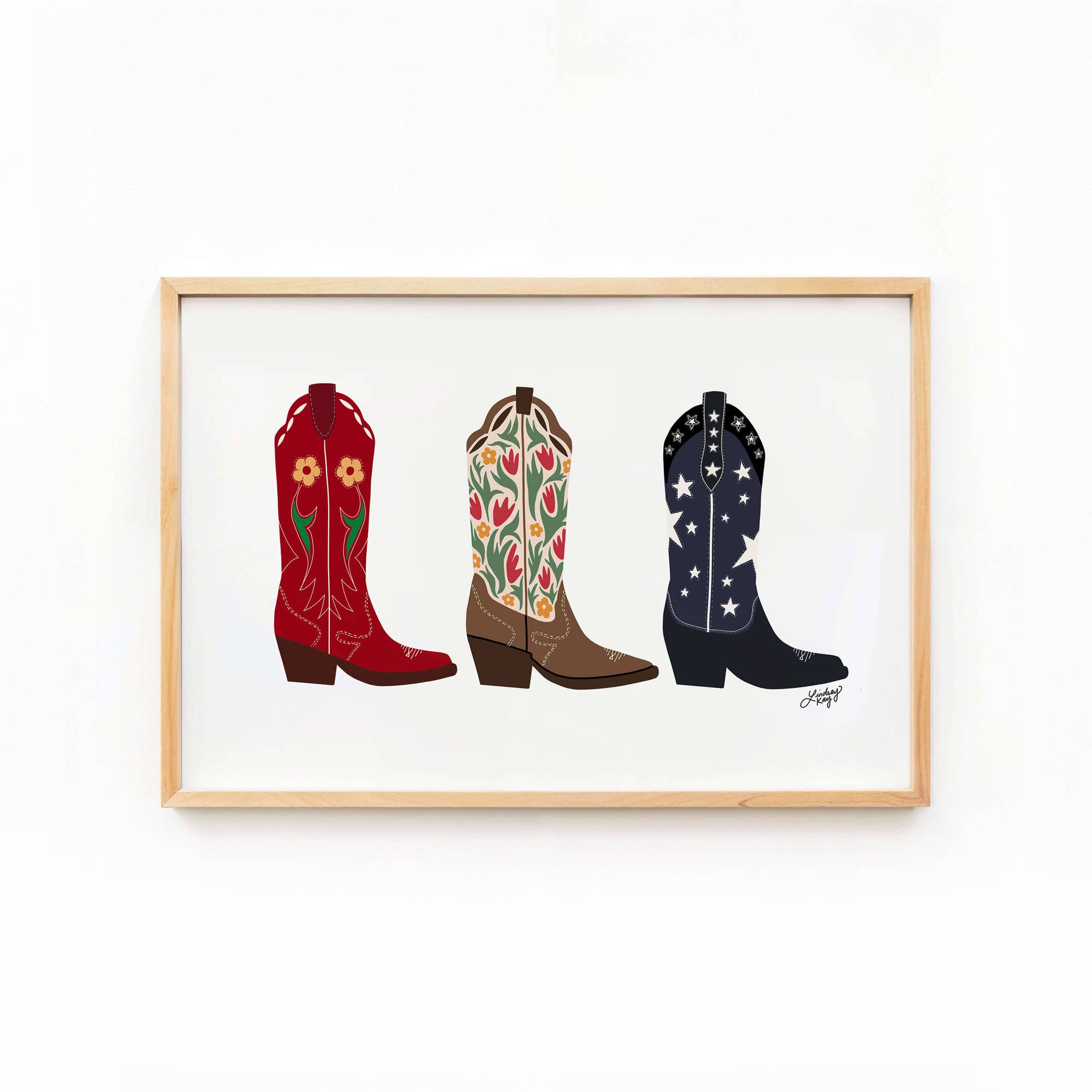 Lindsey Kay Collective - Wholesale Art Print - Cowgirl Boots Illustration - Art Print4