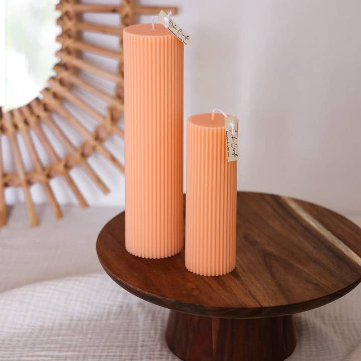 Niki Candle - Wholesale Pillar Candle - Ribbed block candle 15cm/22,5 cm - handmade7