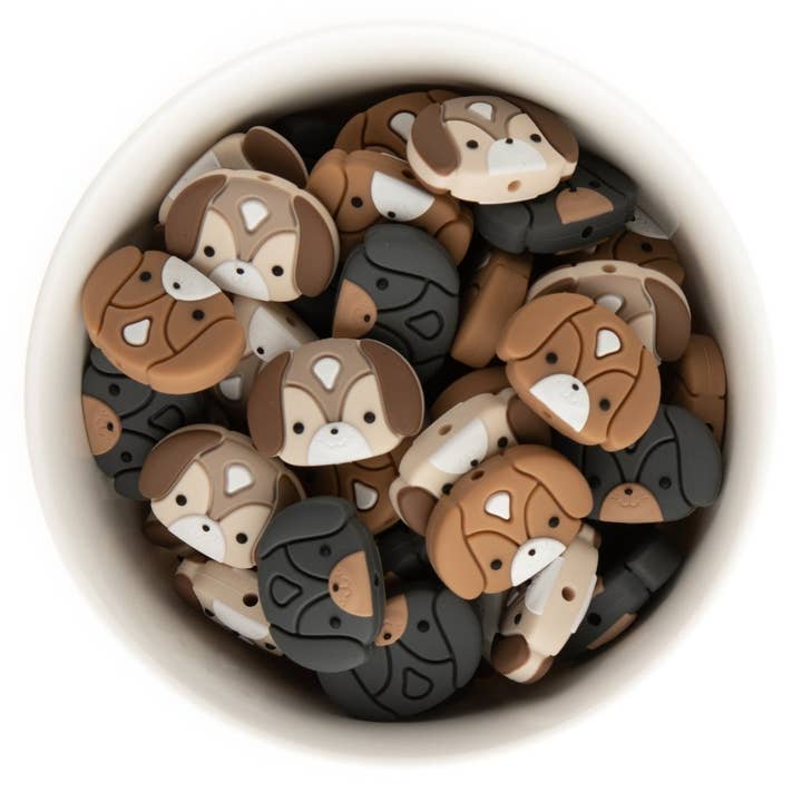 Dog Silicone Focal Beads for wholesale by Cara & Co Silicone Craft Supply