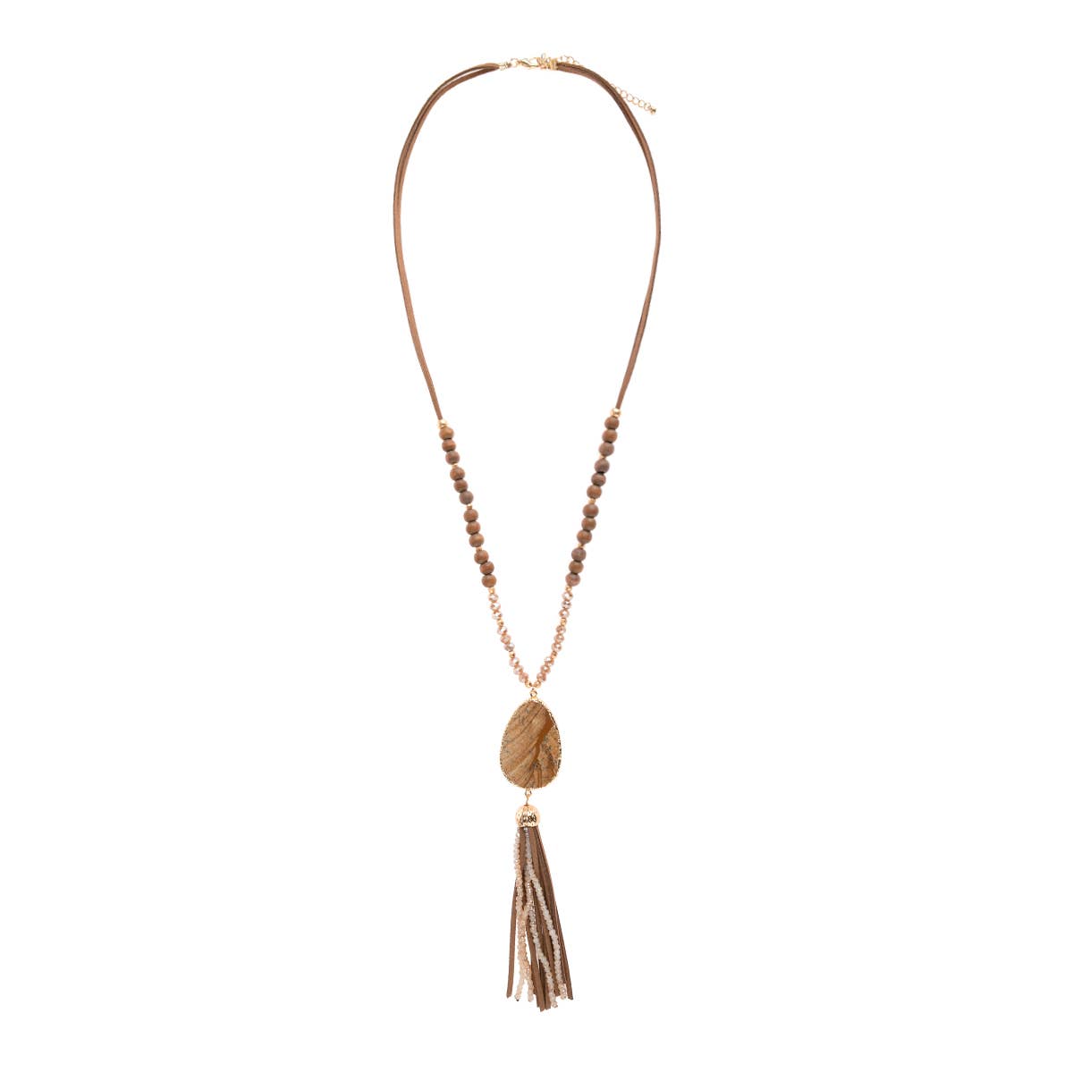 MYS Wholesale Inc - Wholesale Pendant/Charm Necklace - Natural Stone With Tassel Pendant Necklace6