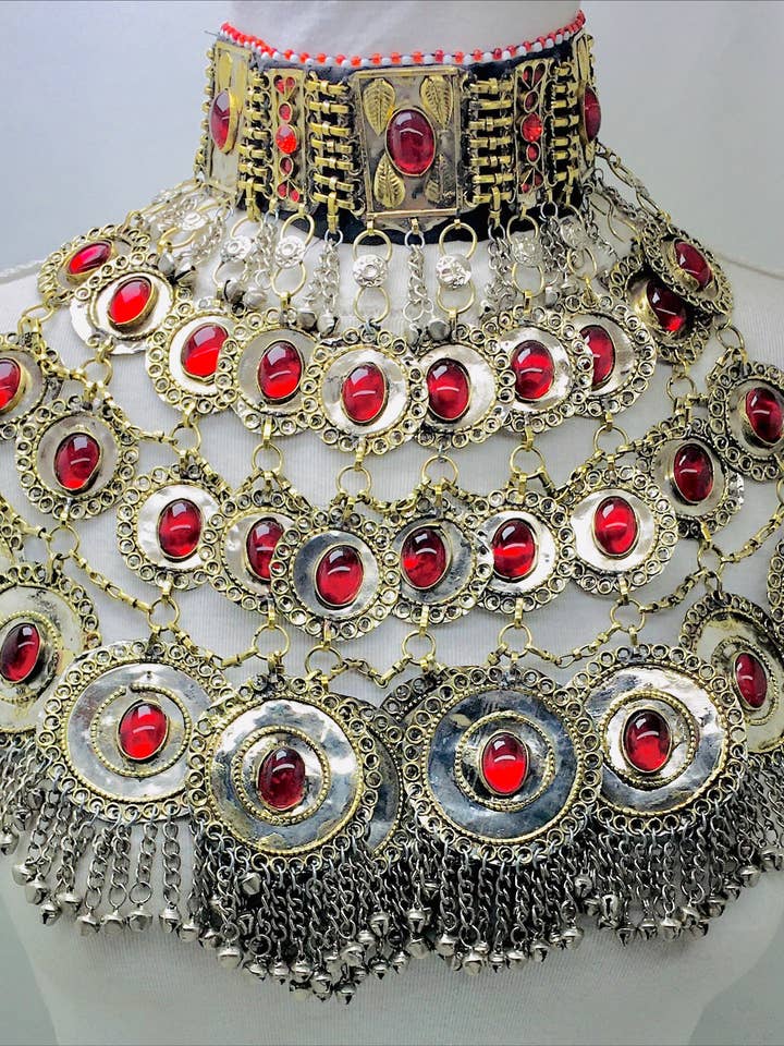 Boho Choker halsband, Vintage skiktat överdimensionerat halsband för wholesale av vintarust