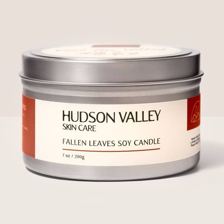 Fallen Leaves Soy Wax Candle for wholesale by Hudson Valley Skin Care