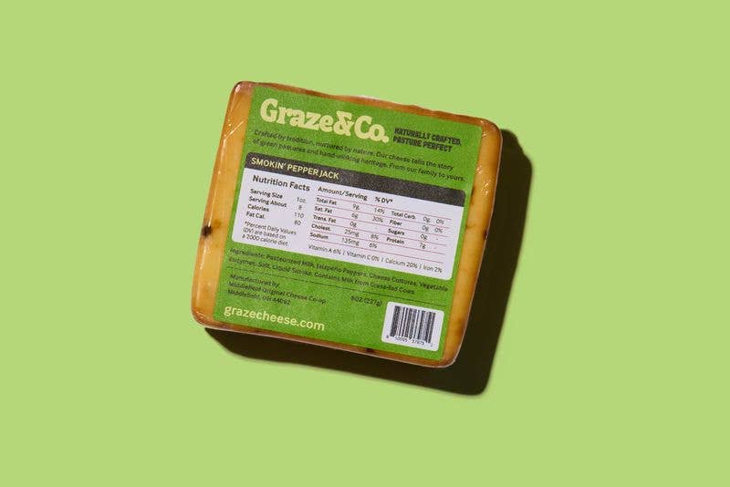 Graze & Co. - Wholesale Cheese - Smokin' Pepper Jack - 8oz. Artisanal Cheese2