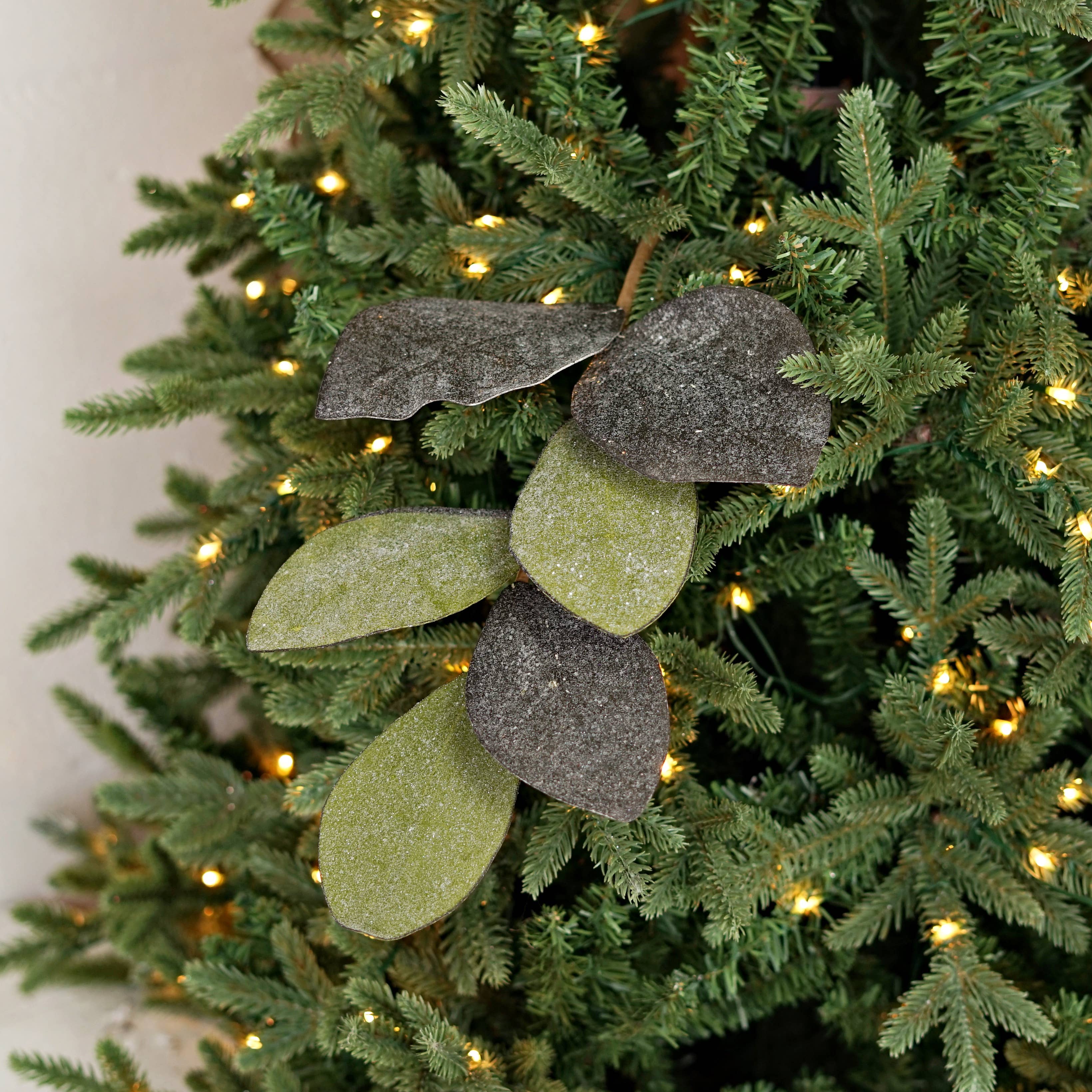Impressive Enterprises, Inc. - Wholesale Christmas Decoration - ISB73135- 20in Vintage Glitter Magnolia Leaves pick4