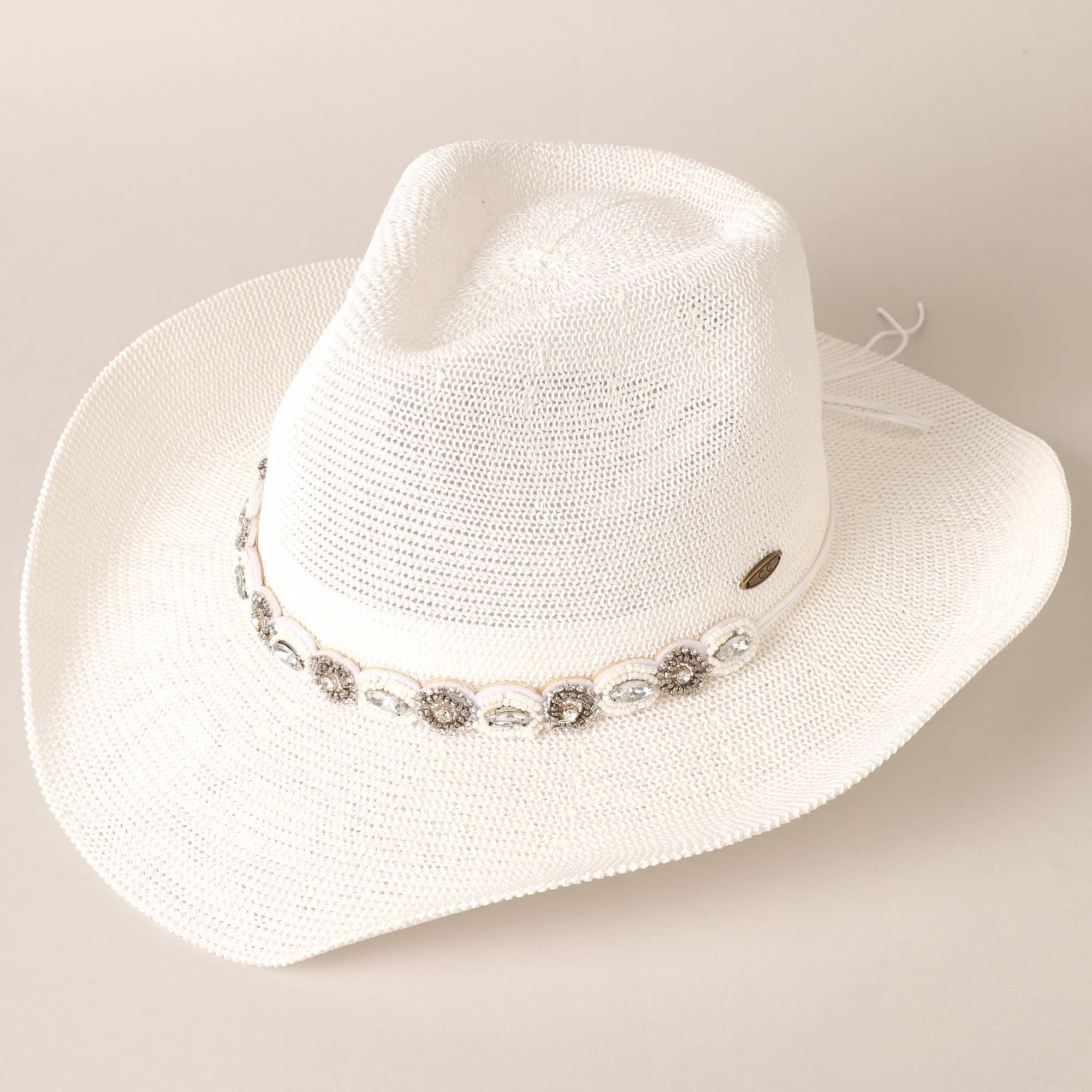 Fashion City - Vente Chapeau de cowboy – femme - Chapeau de cowboy Durango avec ceinture ornée de bijoux11