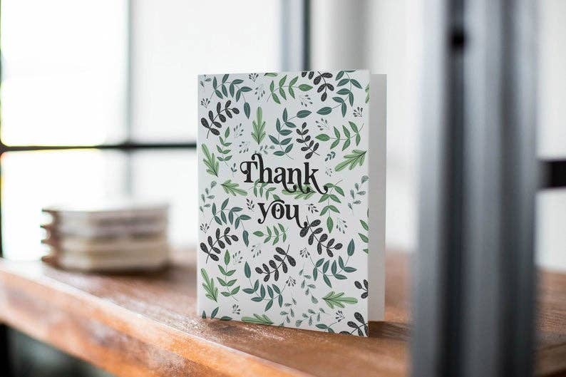 Lemon Milk Paper Co - Wholesale Thank You Card - Thank you card with greenery1
