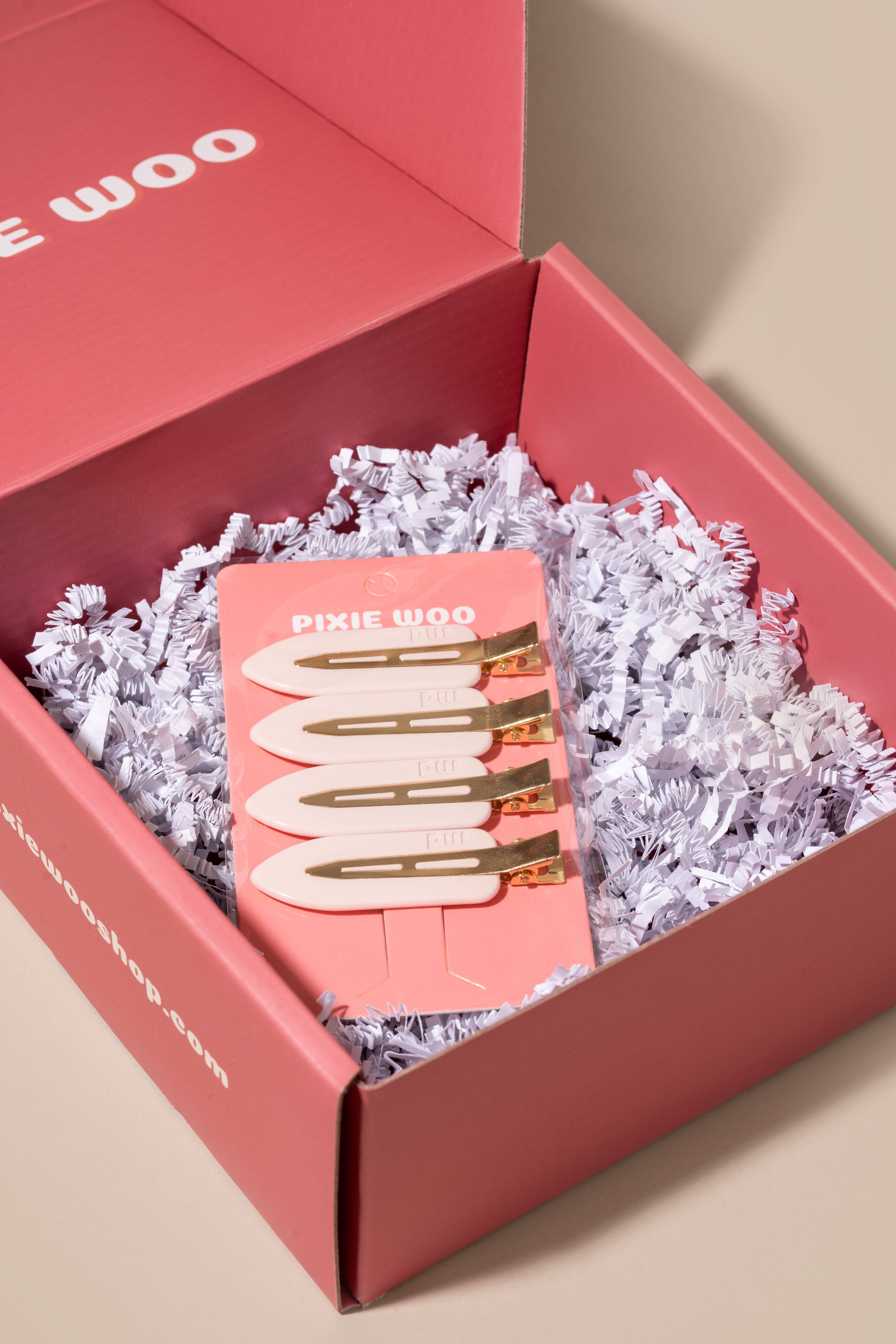 Pixie woo – wholesale Hårklämma - Dam – 4st vecklös klämma1