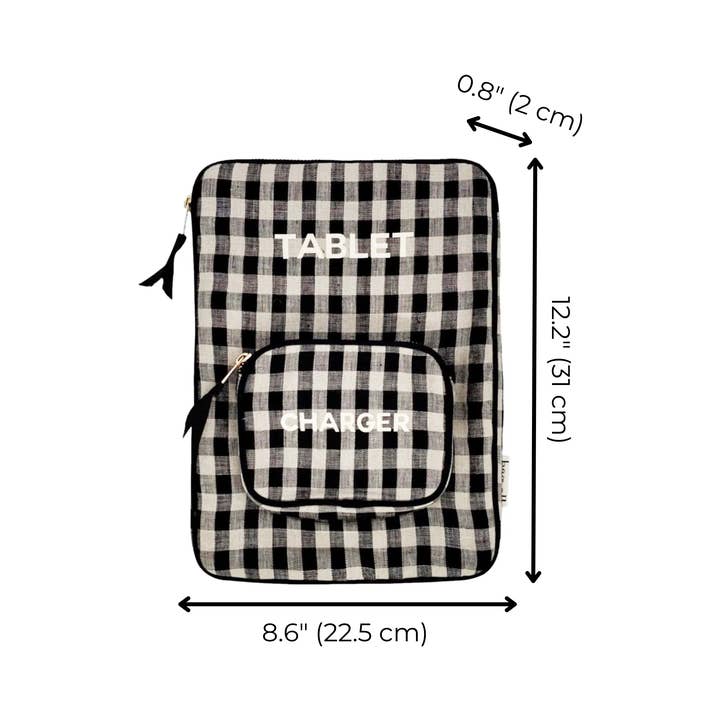Bag-All - Wholesale Laptop/Tablet Case - Women's - Tablet Case 11", Charger Pocket, Gingham