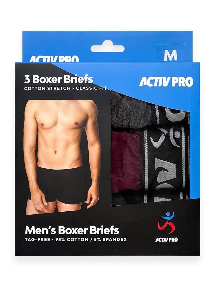 Chase USA International - Wholesale Underwear - Men's - Men's Boxer Briefs (3-Pack)