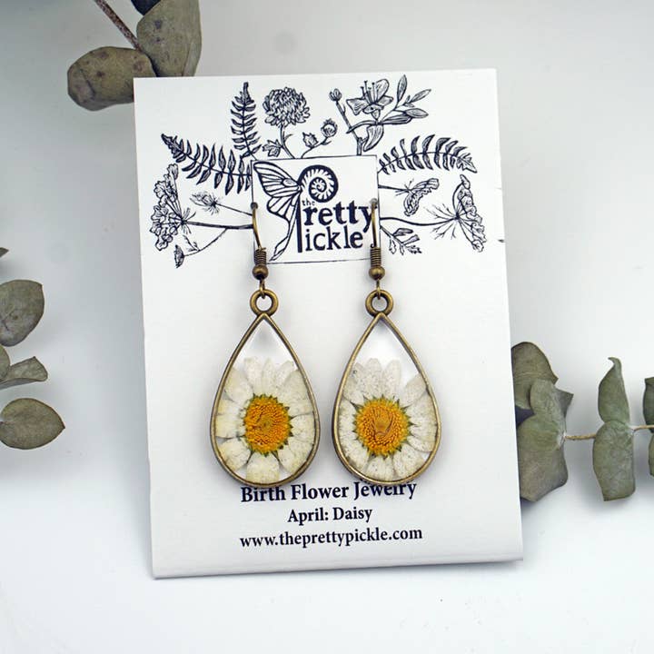 The Pretty Pickle - Wholesale Dangle Earrings - April Birth Flower Earrings5