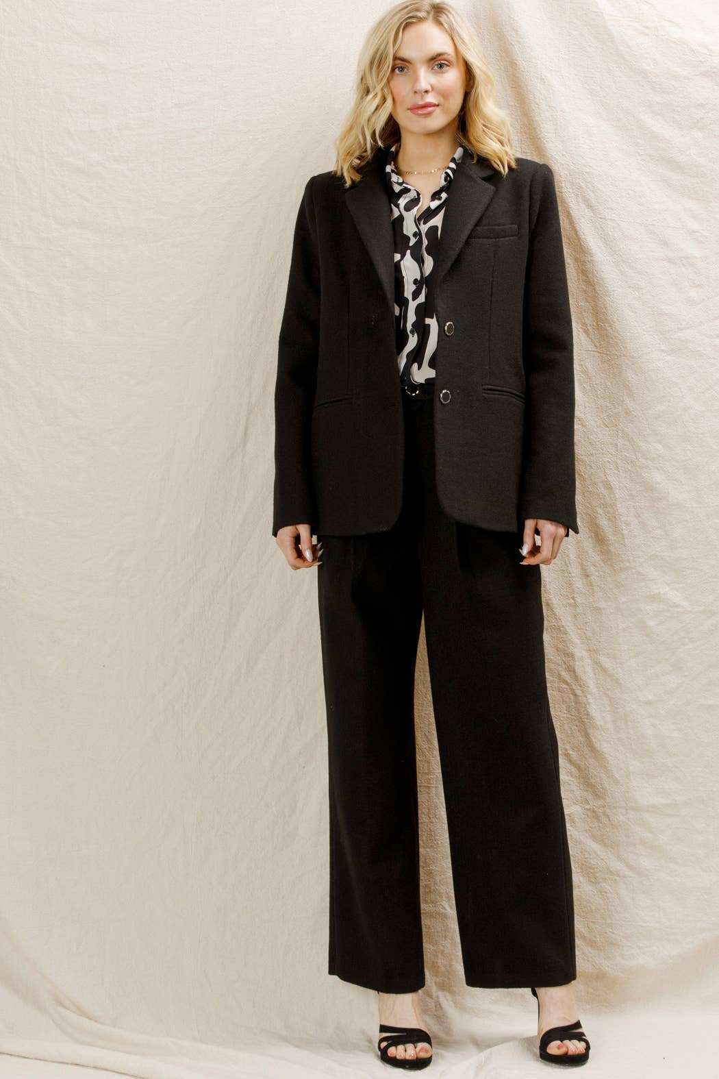 Black Wide Leg Suit Pants  for wholesale on Faire7