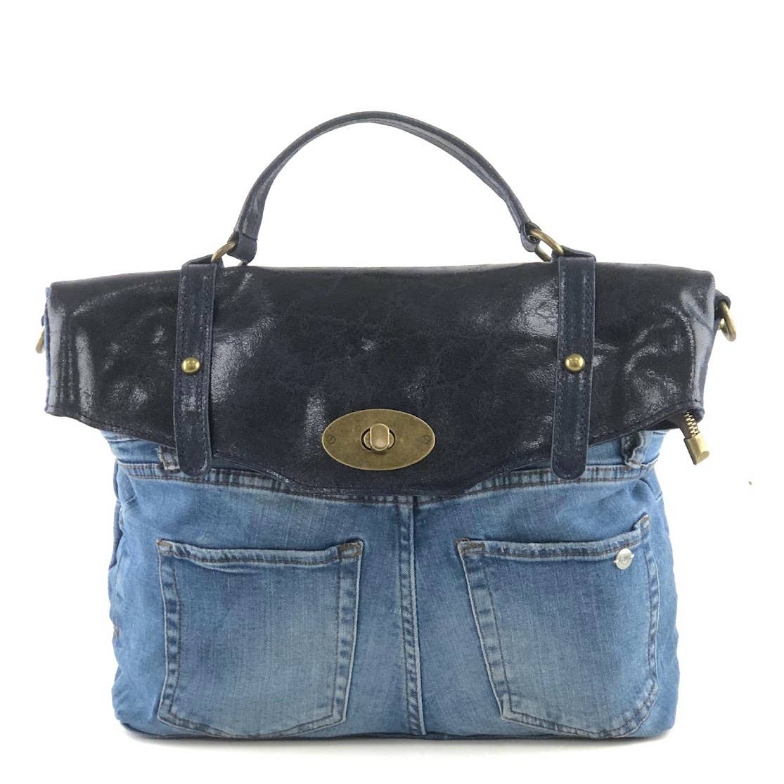 MILANO AMOUR - Wholesale Top Handle Bag - Women's - POSTINA LEONARDO VINTAGE DENIM PATTA SHINYLAMB COVER11