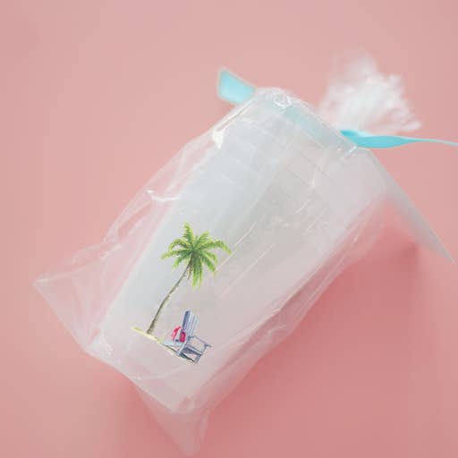 Taylor Paladino - Wholesale Disposable Cup - Palm Tree Frosted Cups | Set of 6