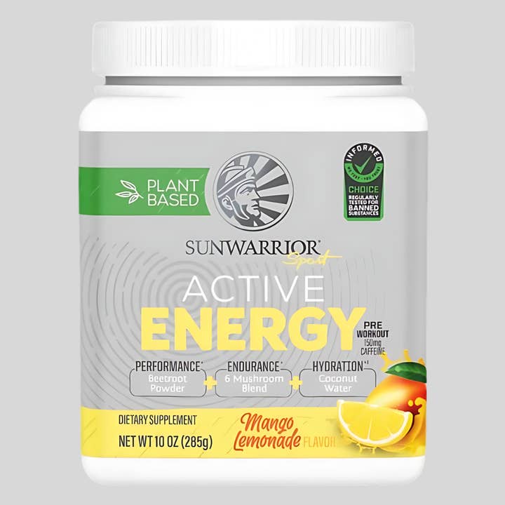 Sunwarrior - Wholesale Powdered Health Drink - Mango Lemonade Active Energy Pre-Workout Powder - Hydrating