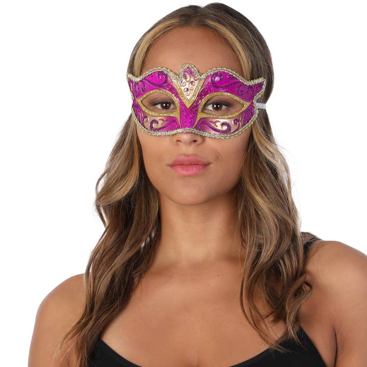 Stylex Party - Wholesale Costume - Women's - Purple Masquerade Ball Face Mask Fancy Dress Accessories