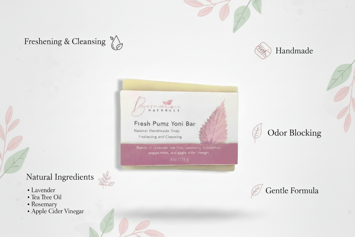 bconsciousnaturals – sabonete sólido por atacado – Bconscious Naturals™ Sabonete em Barra de Limpeza Yoni com Vinagre de Cidra de Maçã Pumz Fresco
Limpeza Natural e Equilibrante de pH para um Yoni Saudável2