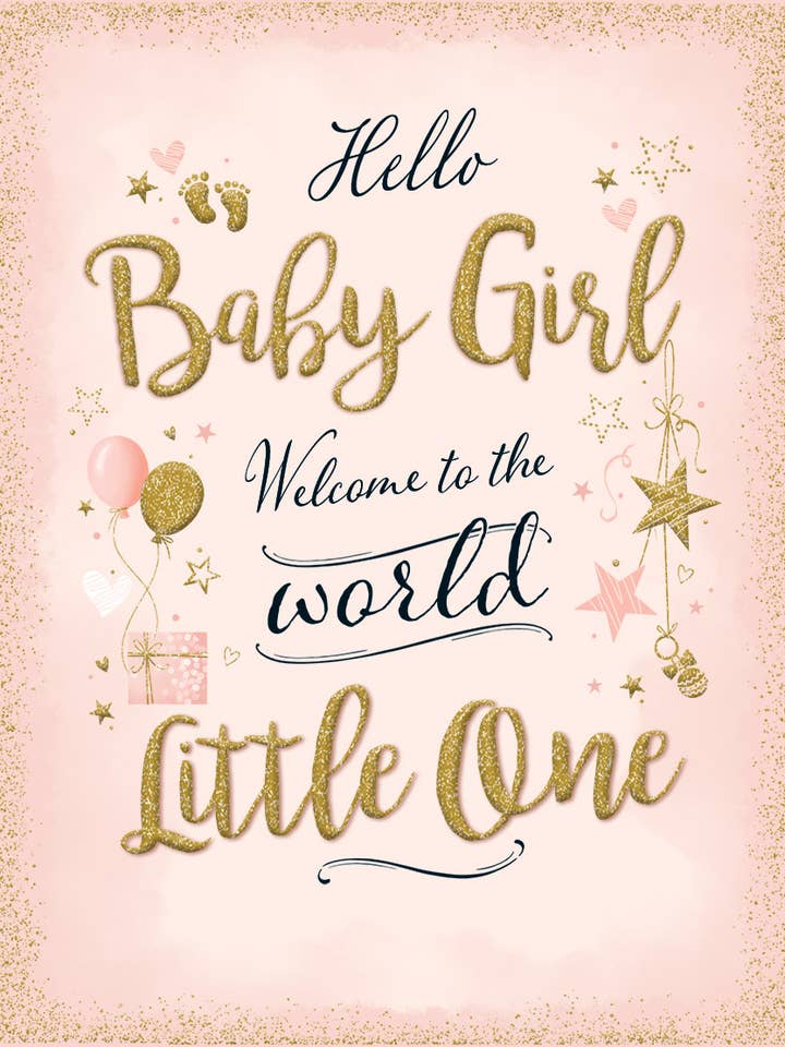 Baby Card, Baby Girl, Giftd On Peach for wholesale by Piccadilly Greetings