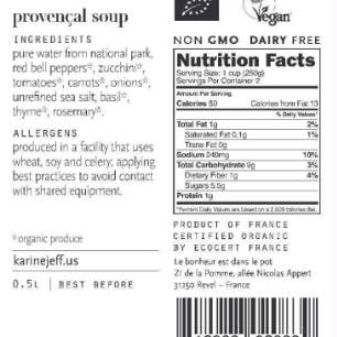 Karine & Jeff - Wholesale Soup - Provencal Soup (Bottle)1