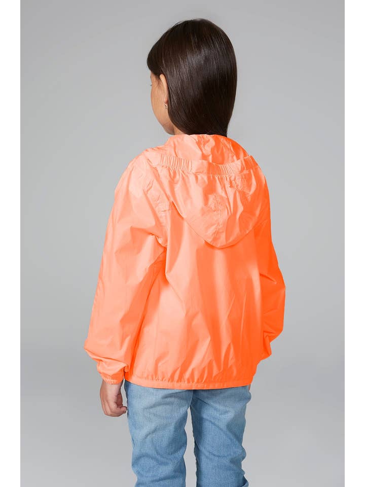 apelsin Barn orange fluo full zip packbar regnjacka och vindjacka för wholesale på Faire