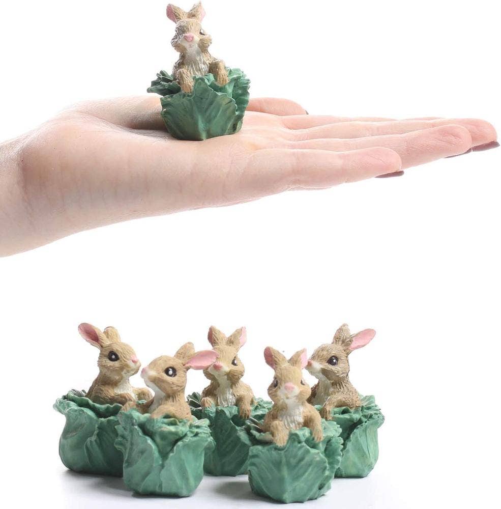Factory Direct Craft – Engroshandel Pyntefigur – Mini påskekanin i kålfigur1