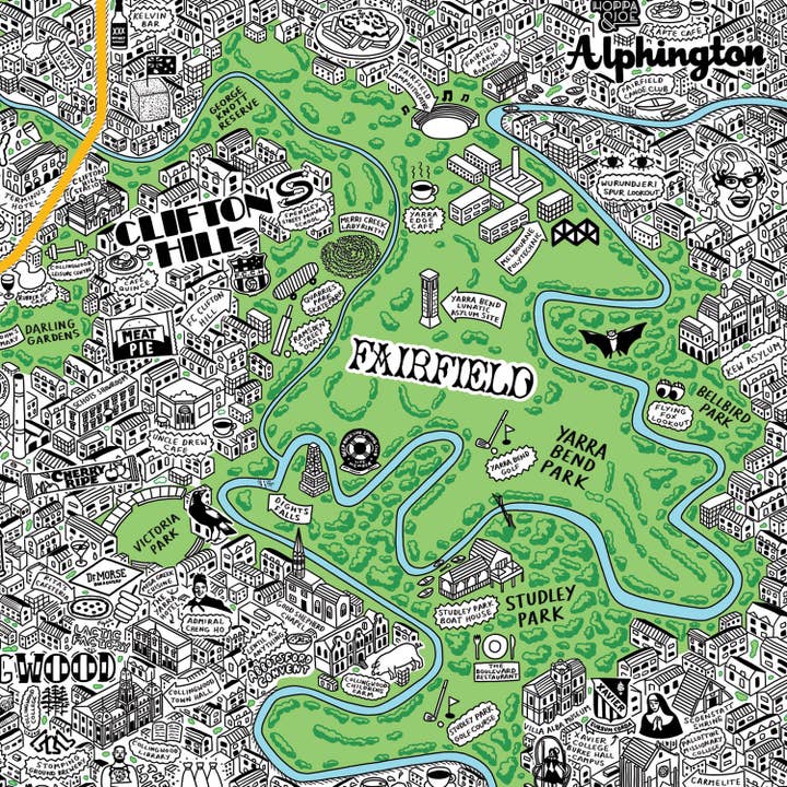 Evermade - Wholesale Art Print - Hand Drawn Map of Melbourne Art Print4