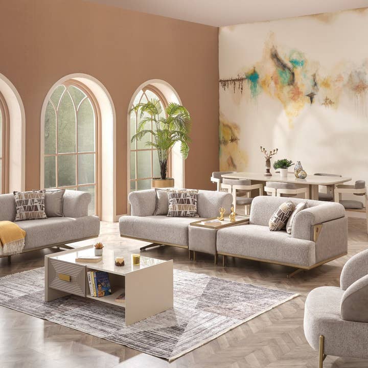 Urla Stationary Module Sofa Cream for wholesale on Faire6