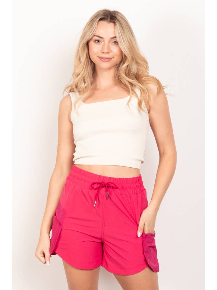 VERY J - Vendita all'ingrosso Pantaloncini sportivi - Donna - Pantaloncini cargo per abbigliamento sportivo con vita elastica NP703761