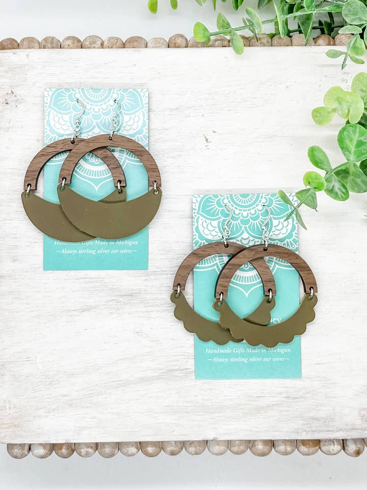 Brincos de couro de argola artesanais por atacado de Fleece & Fancy