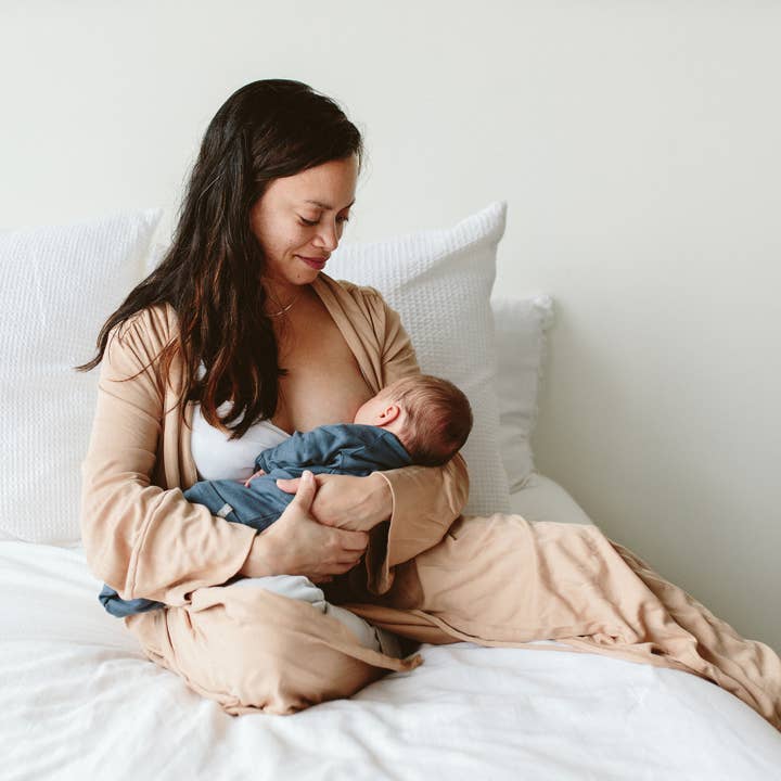 goumikids - Wholesale Robe - Women's - Viscose Bamboo + Organic Cotton Womens Robe - Sandstone