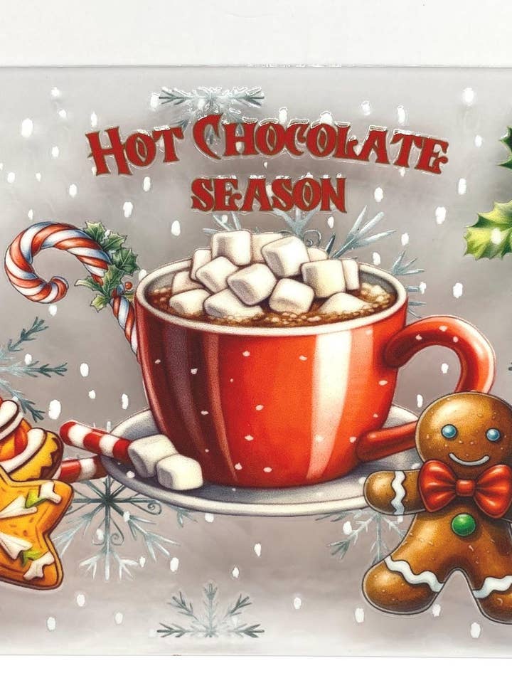 Stagione della Cioccolata Calda UV DTF involucro per tazza da 16oz - doppio lato - Decalcomania Permanente - Pronta da applicare per la vendita all'ingrosso da parte di ASAP Craft Supplies