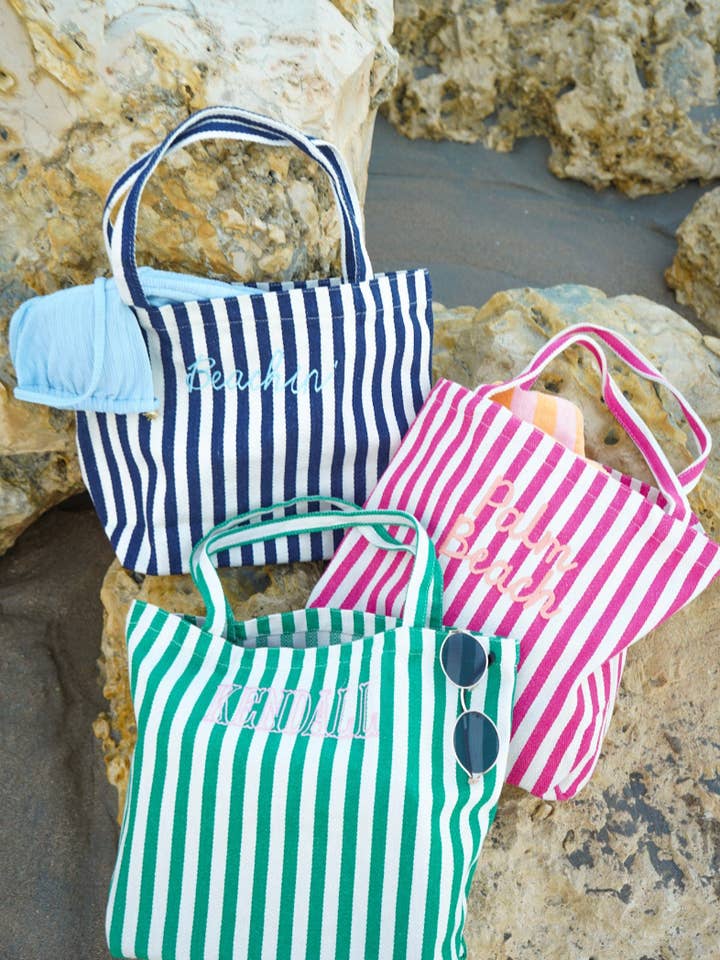 Harbor Canvas Striped Tote for wholesale by KENZKUSTOMZ