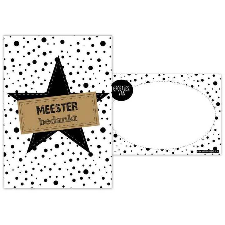 A6 kort tack lärare prickig. för wholesale av Marlijnpoppendijn