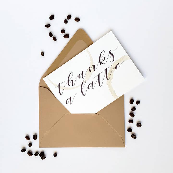 Merci une carte de remerciement au lait pour la vente par Lucky Dog Design Co.