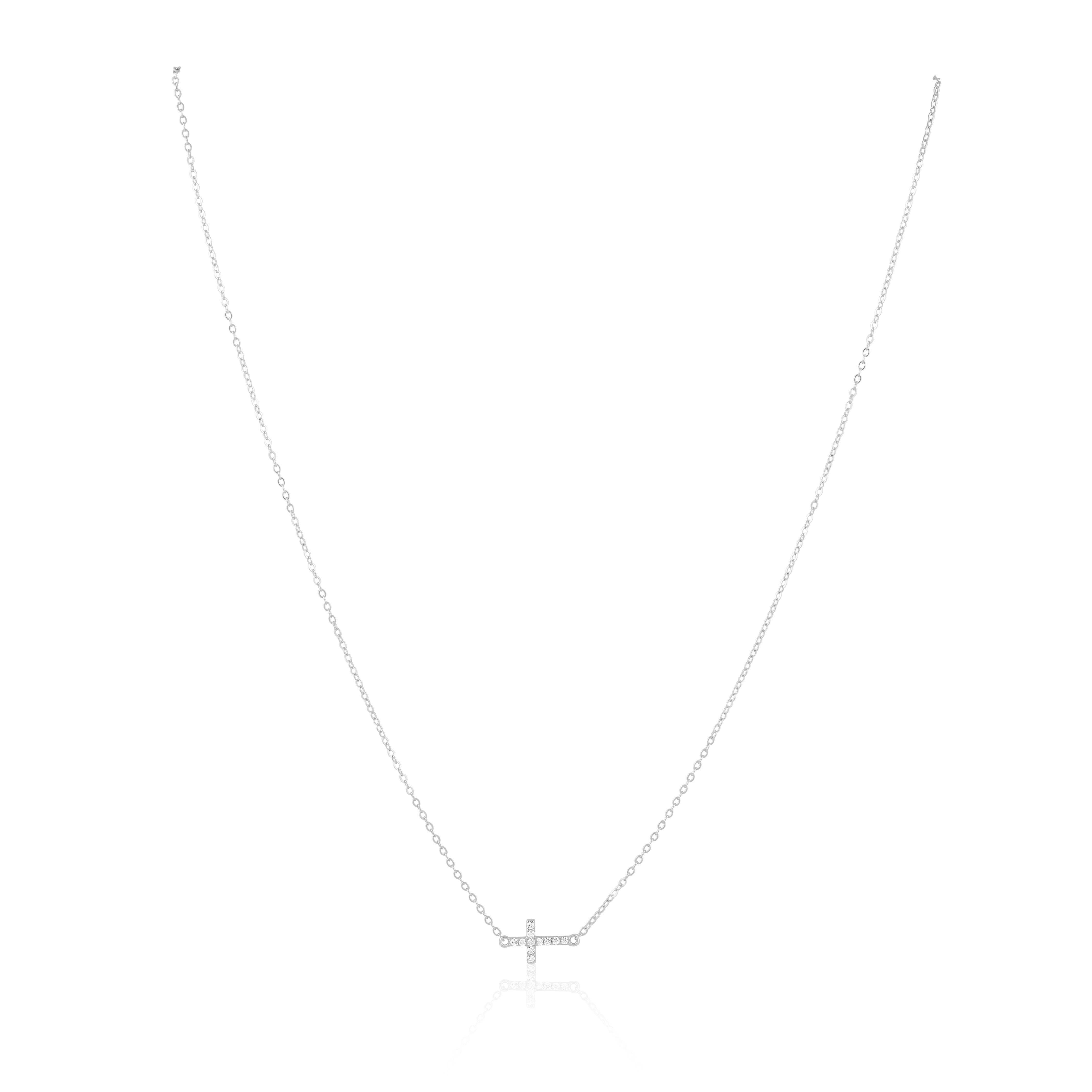 Sahira Jewelry Design - Wholesale Pendant/Charm Necklace - Janet Side Cross Necklace0
