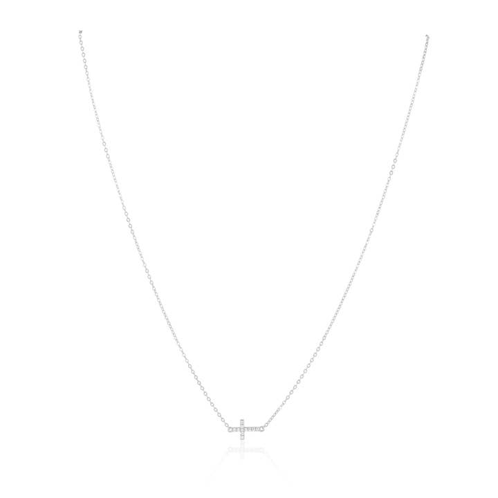Sahira Jewelry Design - Wholesale Pendant/Charm Necklace - Janet Side Cross Necklace