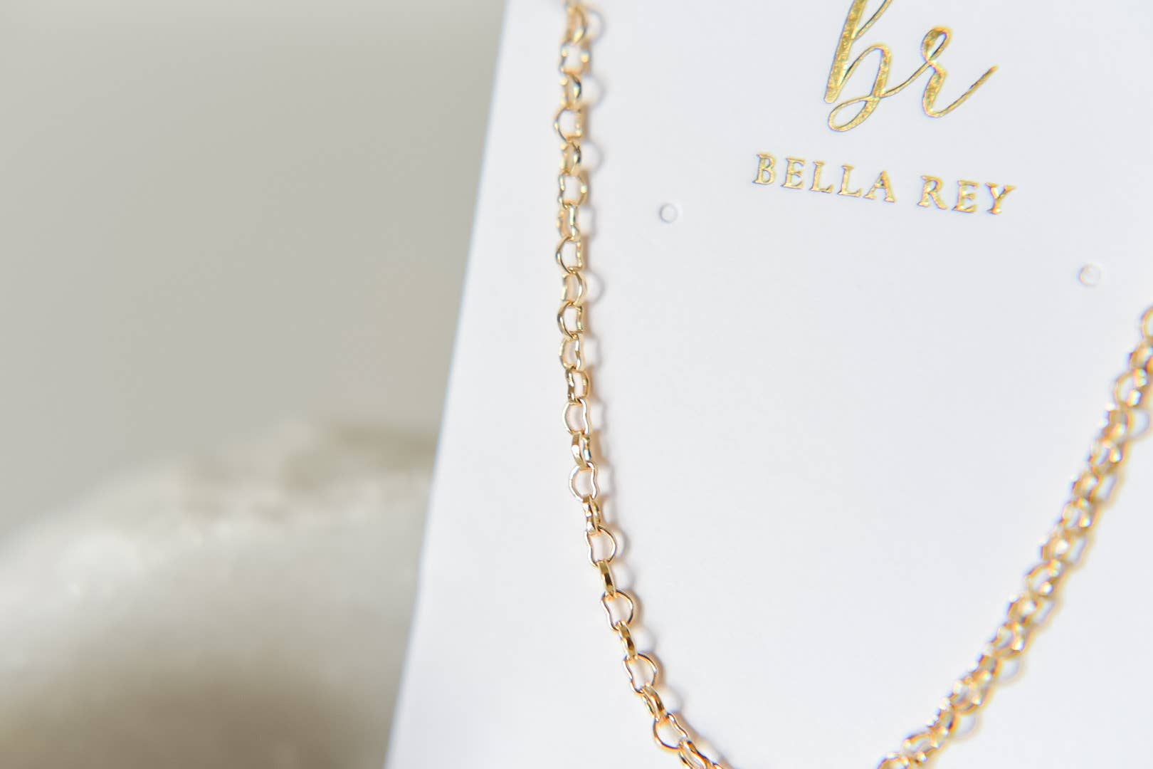 Bella Rey jewelry - Wholesale Link & Chain Necklace - The Maggie heart dainty necklace 18k gold plated4