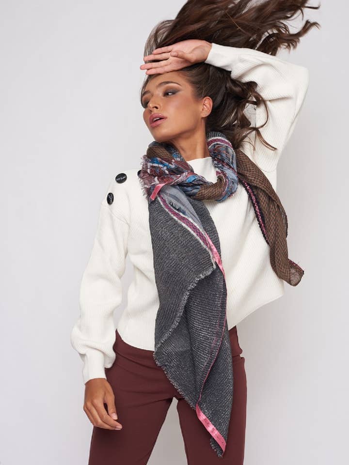 Bufanda de mosaico metálico Pied-de-Poule para venta al por mayor de Solito Antwerp