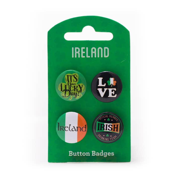 Irish Lucky 4-pack knoopbadges voor wholesale door Eurostick