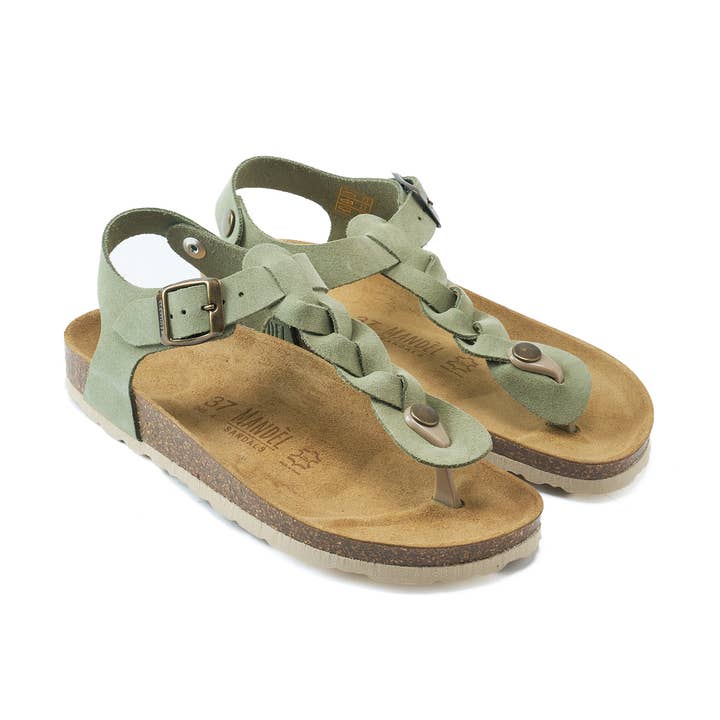 Sandália rasteira verde AIDA - Art.MD5128 por atacado de Mandél