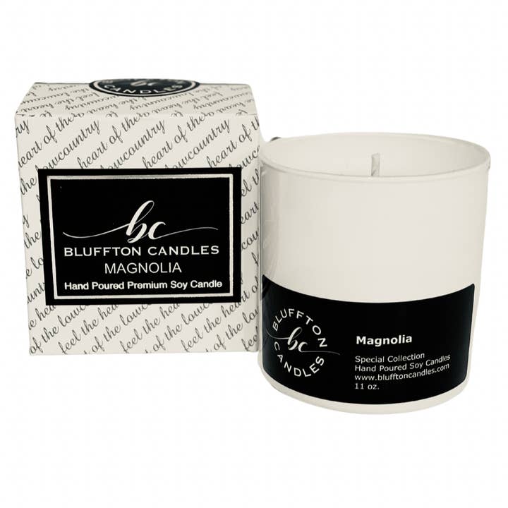 White Glass | Magnolia 11 oz. for wholesale by Bluffton Candles