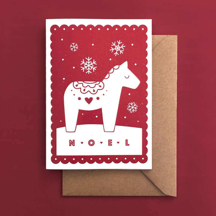 Dalla Horse Eco-Friendly Greeting Card - Red, Single for wholesale by The Creative Ox