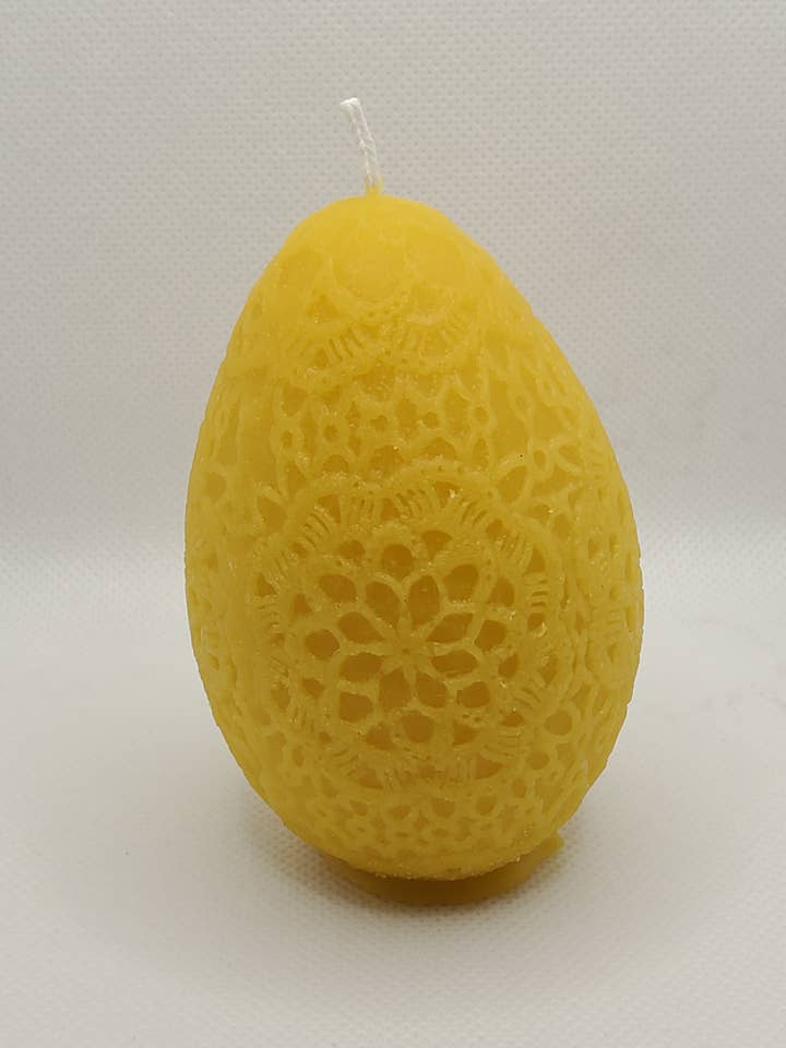 Lace Egg Candle for wholesale by Cernunnos Farms