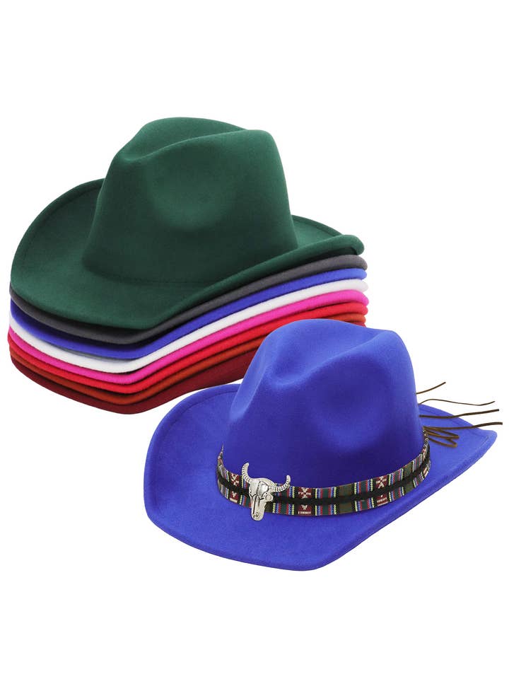 Chapéu de Cowboy de Feltro com Aba de Taco Tribal Buffalo Baja por atacado de Cap Zone