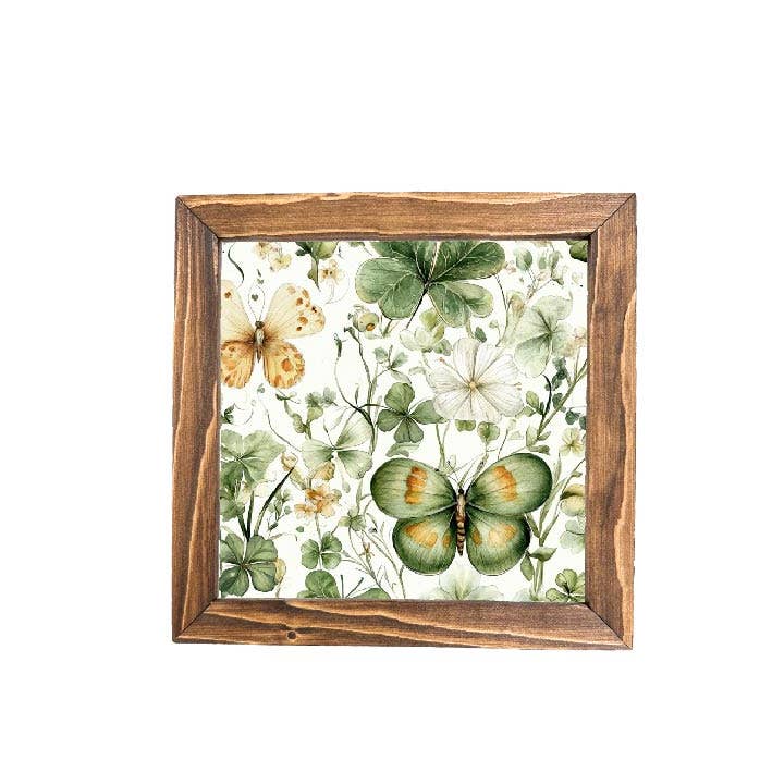 St Patrick's Day Butterfly Scene Sign for wholesale by Teele and Co.