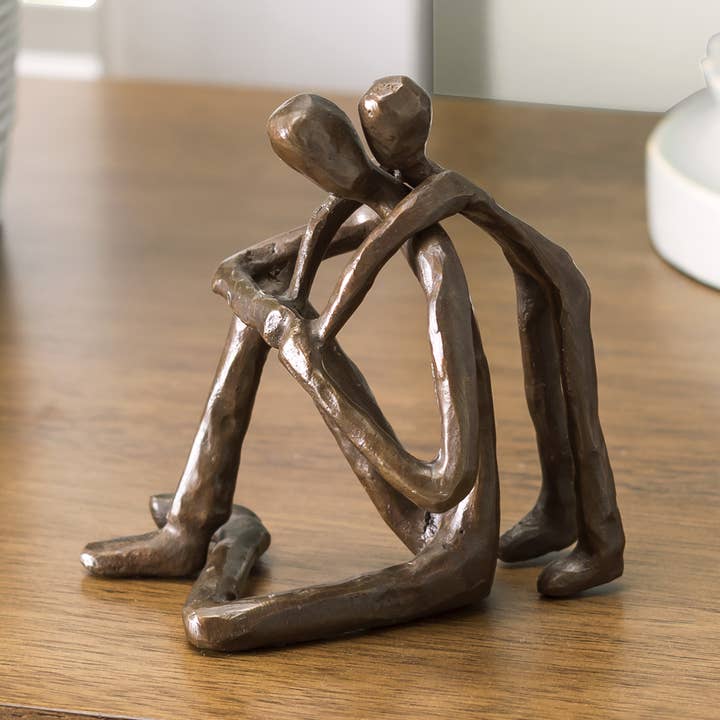 Child Embracing Father Bronze Sculpture for wholesale by Danya B