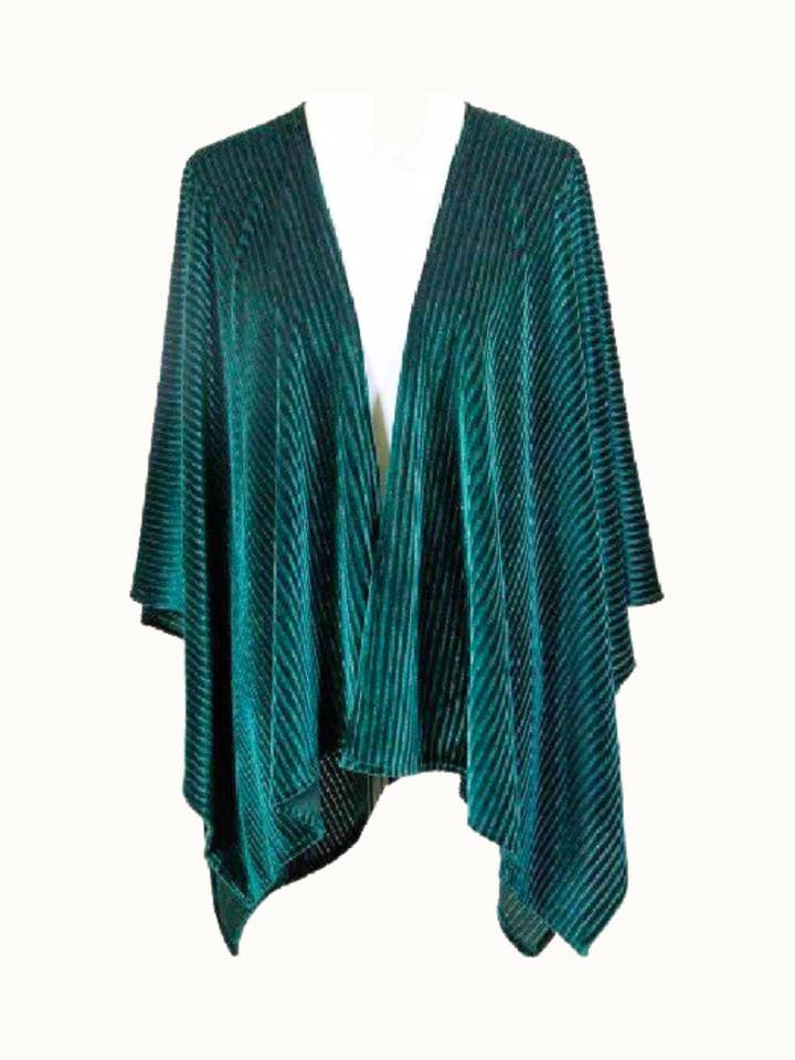 Poncho Chal con Textura Arrugada, Talla Única, 127 cm x 140 cm para venta al por mayor de Olive & Pique