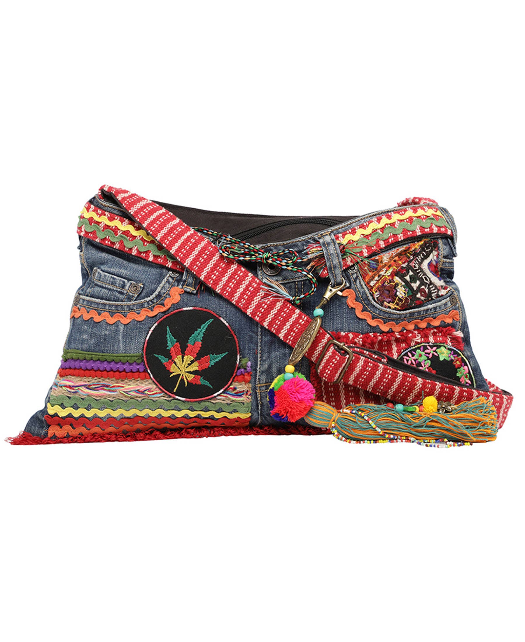 KOMPANERO - Wholesale Crossbody Bag - Women's - Embellished Denim Multi Utility Sling Bag for women-Onda