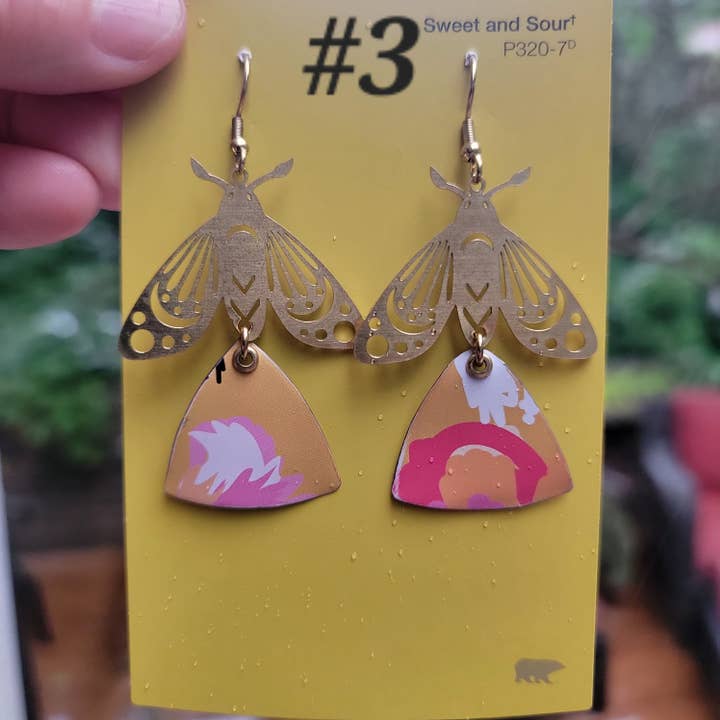 Verdilune - Wholesale Dangle Earrings - Summery Flowers Collection - Repurposed Tin Earrings8