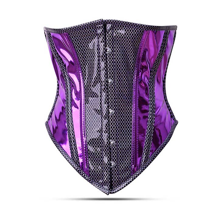 Purple PVC corset top - Under Bust Corset for wholesale on Faire