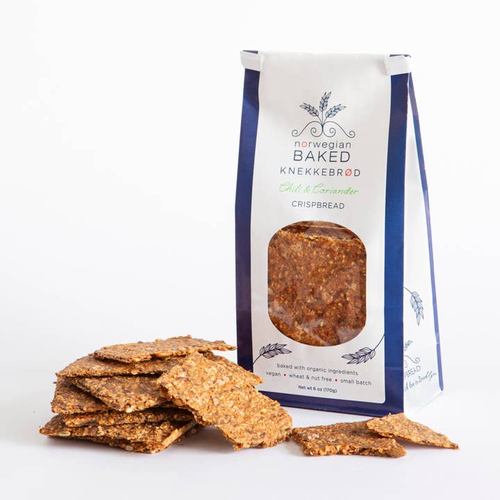 Norwegian Baked – Engroshandel Kiks – Chili&Koriander Knekkebrød/Økologisk Knækbrød i små partier